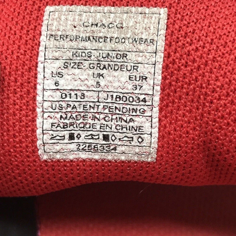 Chaco Kids Outcross Water Shoes Size 6 Red Orange Bungee Lace J180034 Quick Dry